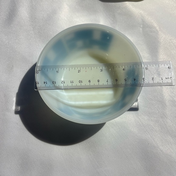 2 vintage Fire King Anchor Hocking Rare Blocks  blue and green Milk Glass 5” - Picture 11 of 14